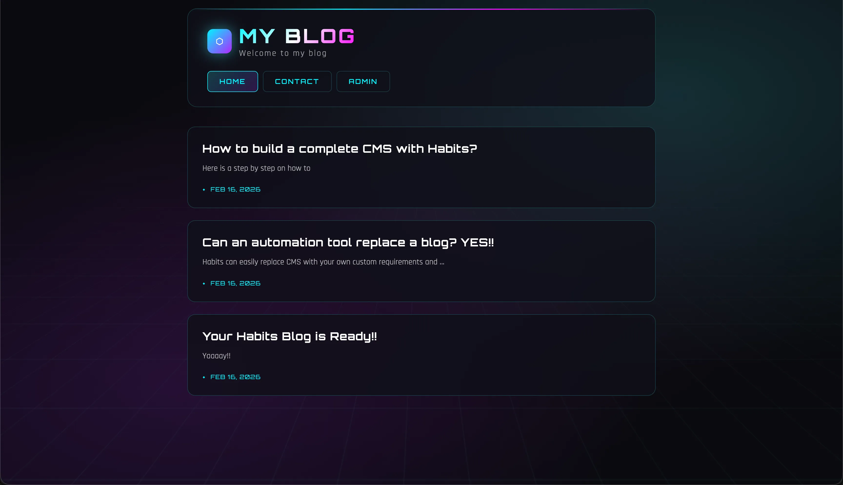 Simple CMS built with Habits