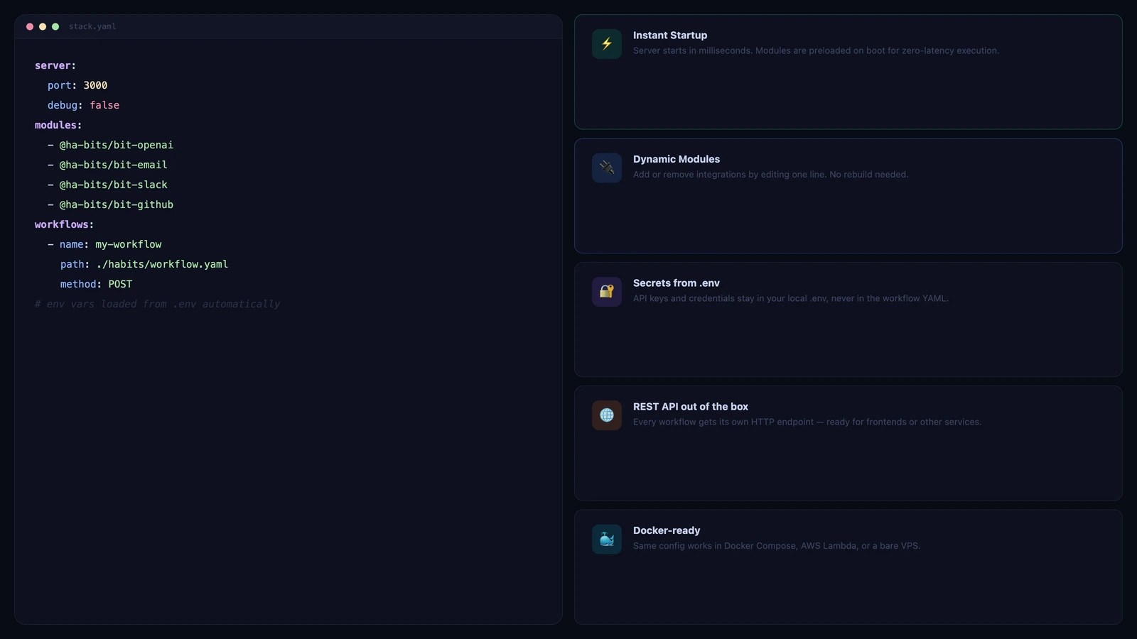 Live run panel, real-time execution log and output