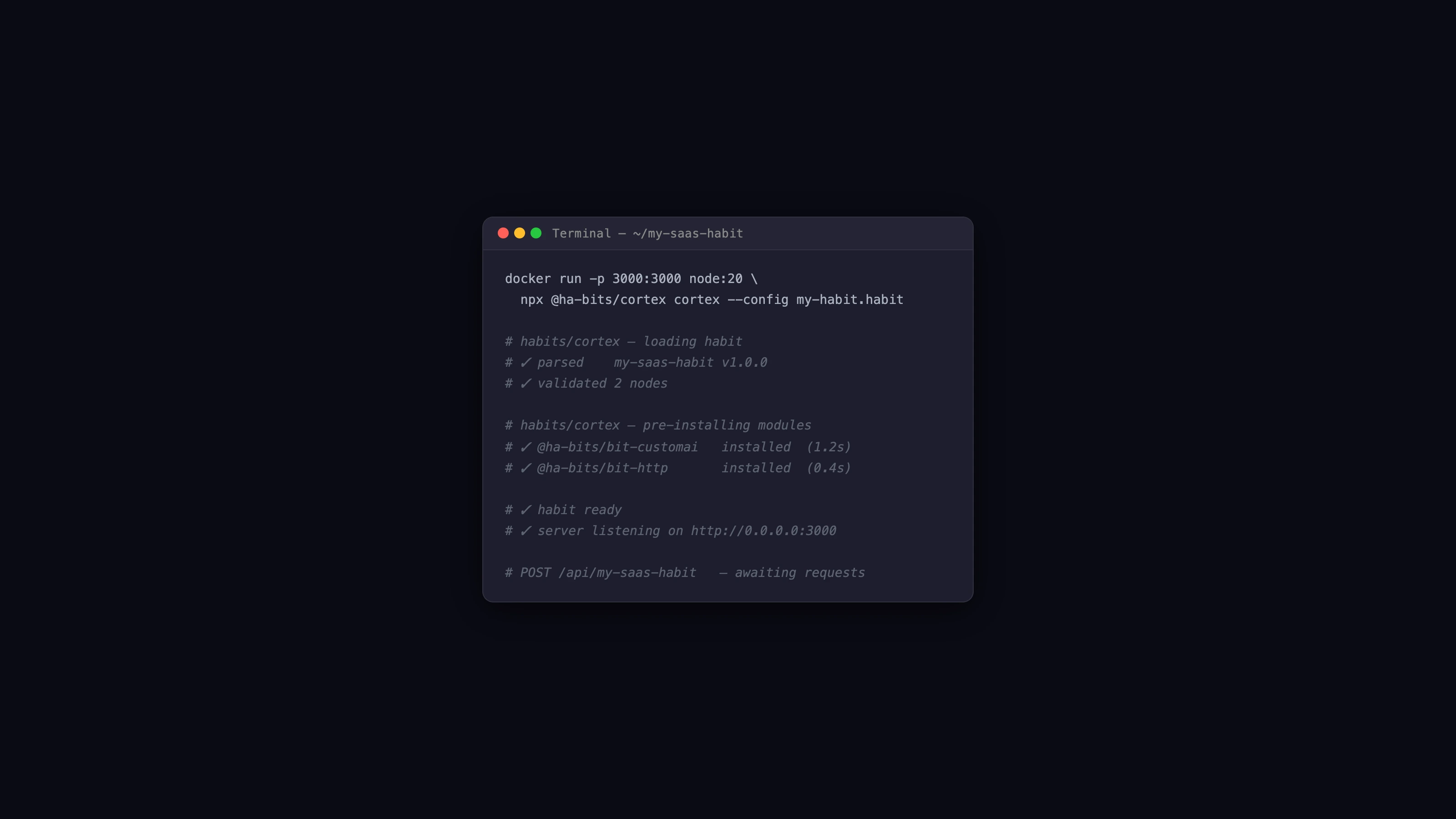 One docker line deploys your habit as a service