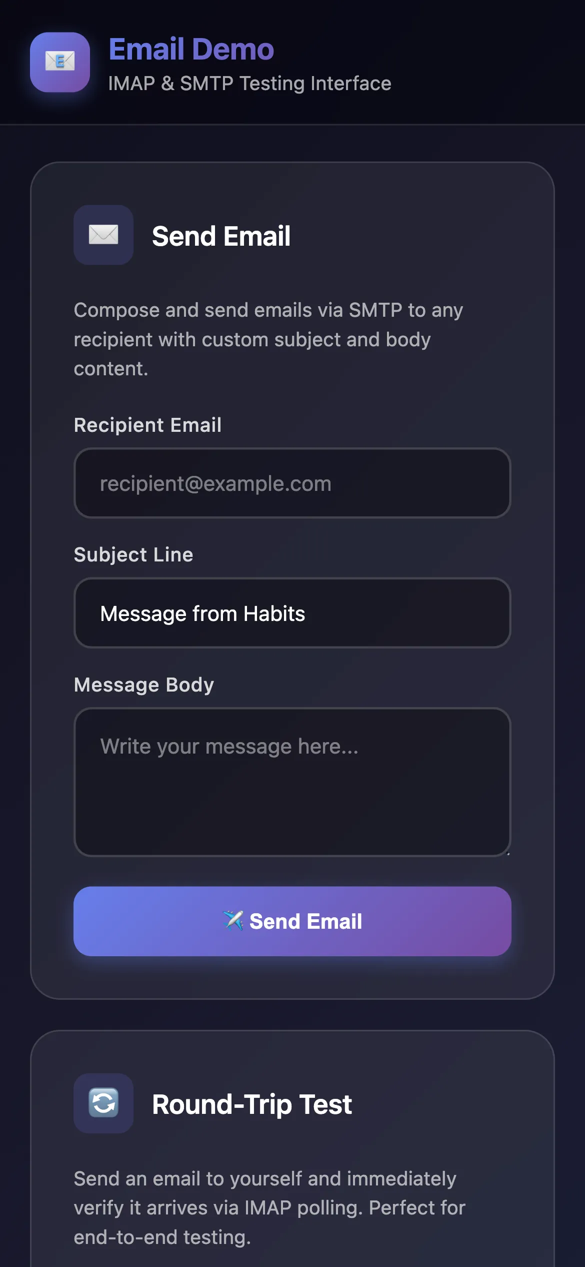 Email Send & Receive Demo