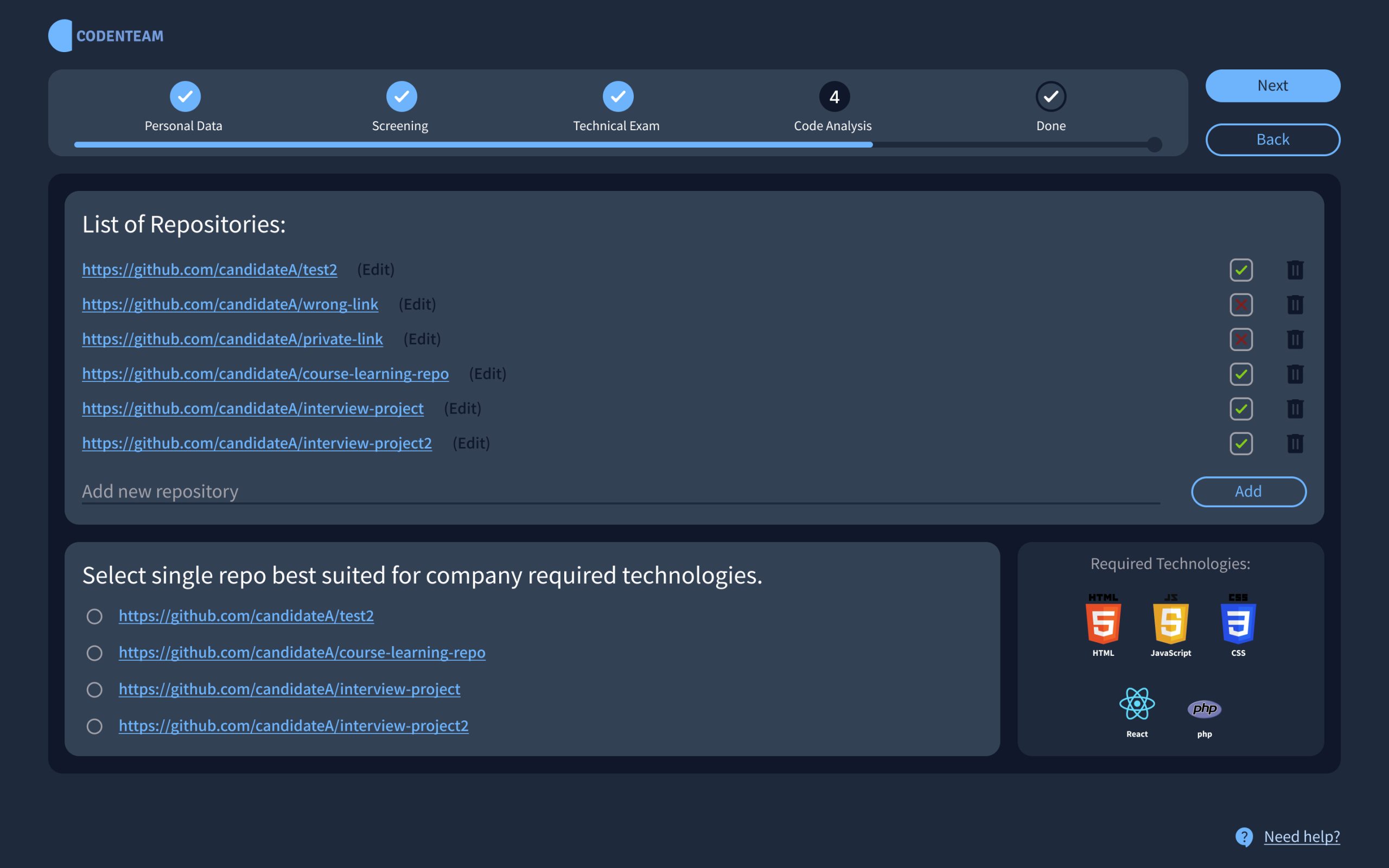 Automated Candidate Code Assessment