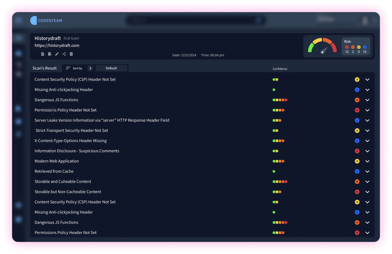 DAST Scan Select Scan Type (Quick, API, Full)